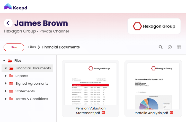 Customer vault screenshot